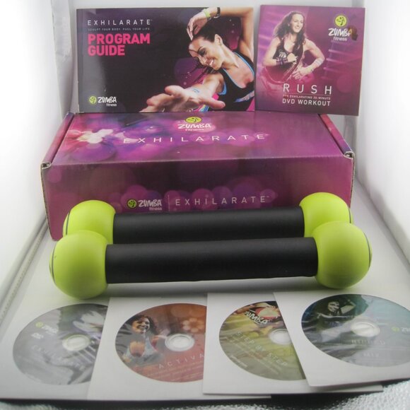 Zumba Fitness Exhilarate Body Shaping System 5 DVD Set Toning Sticks & Guide - Picture 1 of 5